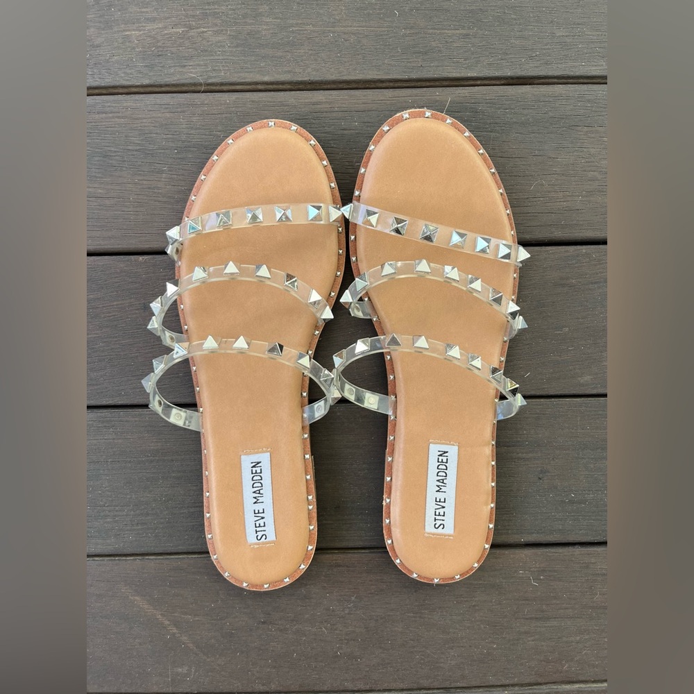 Steve Madden Studded Clear Strap Sandals